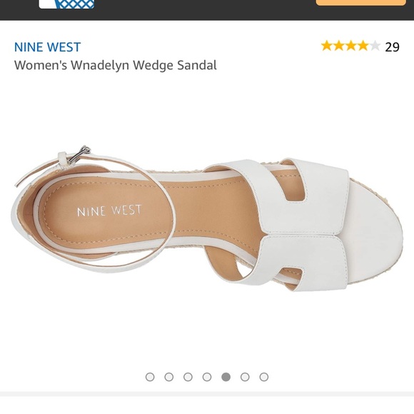 ♥️ NEW NINE  WEST WHITE HEELS SANDALS - Picture 2 of 7